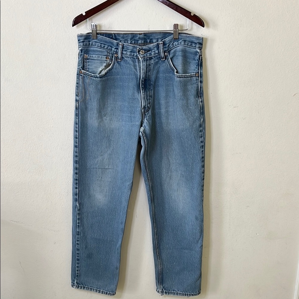 Levi's 550 Mens Blue Jeans Distressed Casual Denim